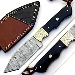 Damascus Steel Fixed Blade Tanto Knife – SM147 Damascussteel