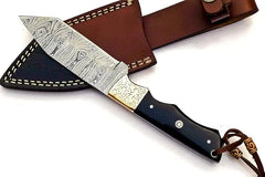 Damascus Steel Fixed Blade Tanto Knife – SM147 Damascussteel