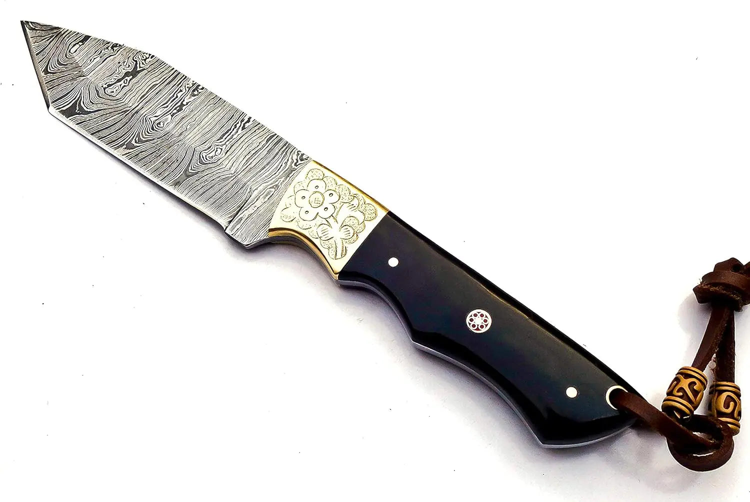 Damascus Steel Fixed Blade Tanto Knife – SM147 Damascussteel