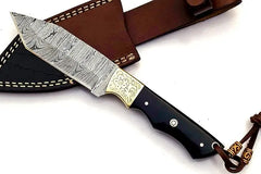 Damascus Steel Fixed Blade Tanto Knife – SM147 Damascussteel
