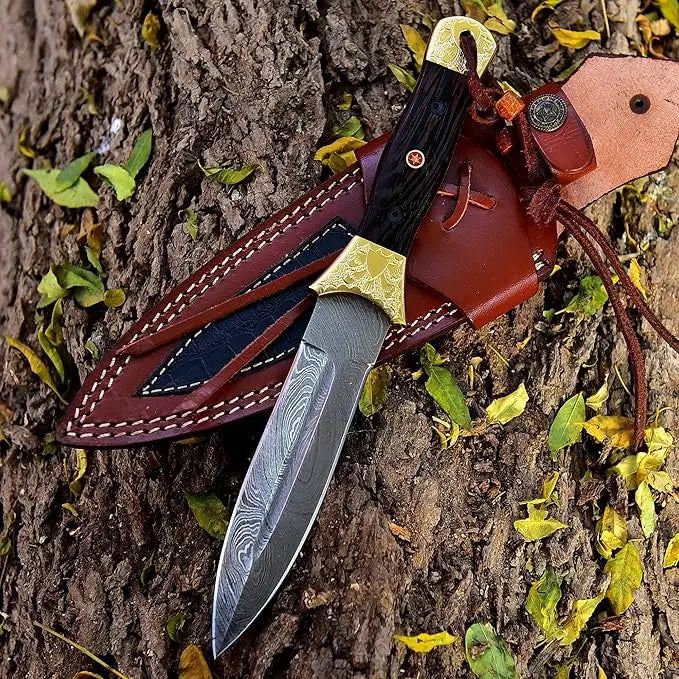 Damascus Steel Fixed Blade Hunting Knife – SM92 Damascussteel