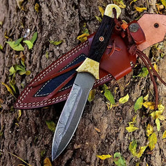 Damascus Steel Fixed Blade Hunting Knife – SM92 Damascussteel