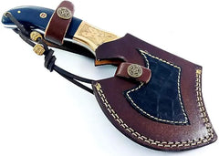Hand Forged Traditional Damascus Steel Vintage Hatchet with Brass Bolsters Damascussteel