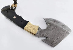 Damascus Steel Axe with Gut Hook – Model SM23 Damascussteel