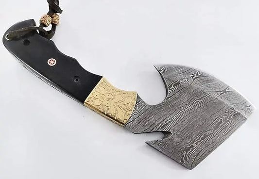 Damascus Steel Axe with Gut Hook – Model SM23 Damascussteel