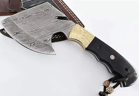 Damascus Steel Axe with Gut Hook – Model SM23 Damascussteel
