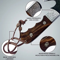 Dessi D2 Steel Blade Axe Hatchet with Gut Hook – Model SM73 Damascussteel