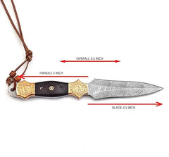 Damascus Steel Fixed Blade Hunting Knife – SM11 Damascussteel