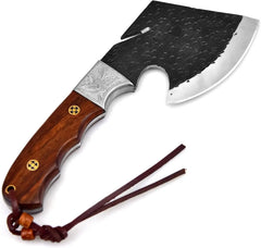 Dessi D2 Steel Blade Axe Hatchet with Gut Hook – Model SM73 Damascussteel
