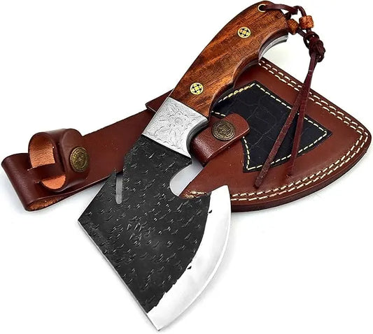 Dessi D2 Steel Blade Axe Hatchet with Gut Hook – Model SM73 Damascussteel
