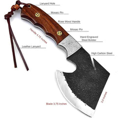 Dessi D2 Steel Blade Axe Hatchet with Gut Hook – Model SM73 Damascussteel