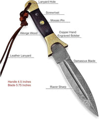 Damascus Steel Fixed Blade Hunting Knife – SM29 Damascussteel