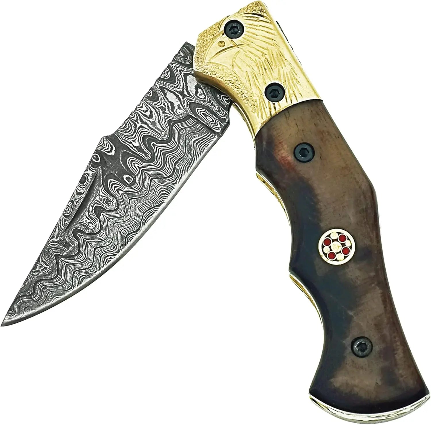 Damascus Steel Folding Pocket Knife – Model SM136 Damascussteel