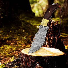 Dessi Tracker Knife: Hand-Forged Damascus Steel Blade – SM71 Damascussteel