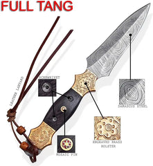 Damascus Steel Fixed Blade Hunting Knife – SM11 Damascussteel