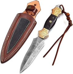 Damascus Steel Fixed Blade Hunting Knife – SM11 Damascussteel