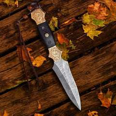 Damascus Steel Fixed Blade Hunting Knife – SM11 Damascussteel