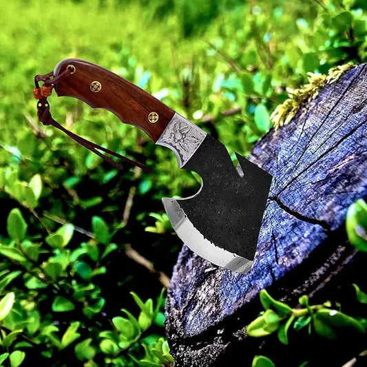 Dessi D2 Steel Blade Axe Hatchet with Gut Hook – Model SM73 Damascussteel