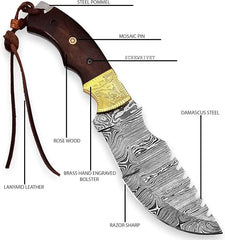 Dessi Tracker Knife: Hand-Forged Damascus Steel Blade – SM71 Damascussteel