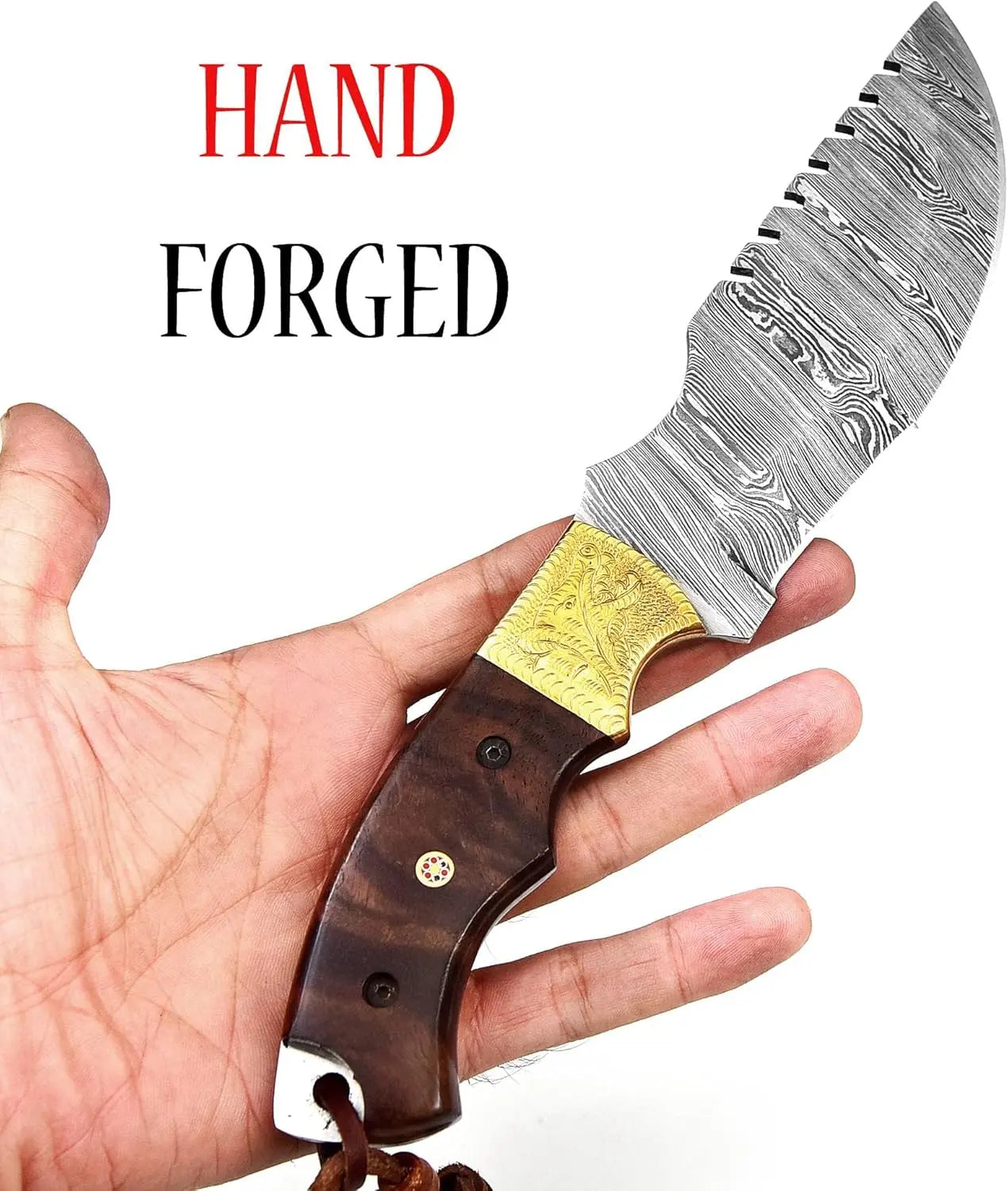 Dessi Tracker Knife: Hand-Forged Damascus Steel Blade – SM71 Damascussteel