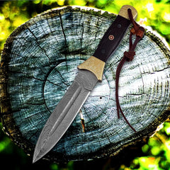 Damascus Steel Fixed Blade Hunting Knife – SM92 Damascussteel