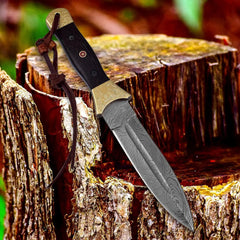 Damascus Steel Fixed Blade Hunting Knife – SM92 Damascussteel