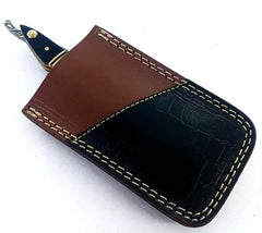 Handmade Damascus Steel Straight Razor with Leather Sheath - Professional Barber Blade Damascussteel